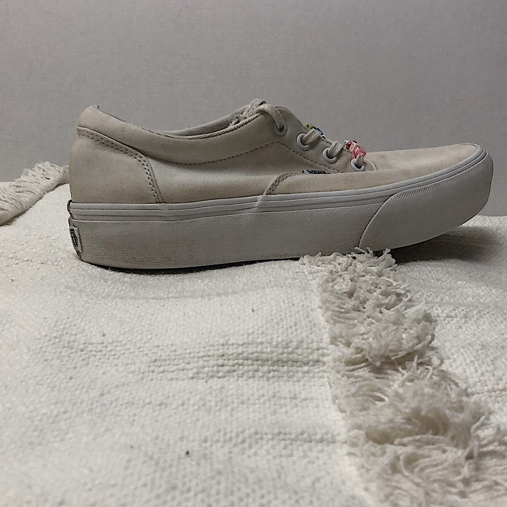 Creative White Platform Vans